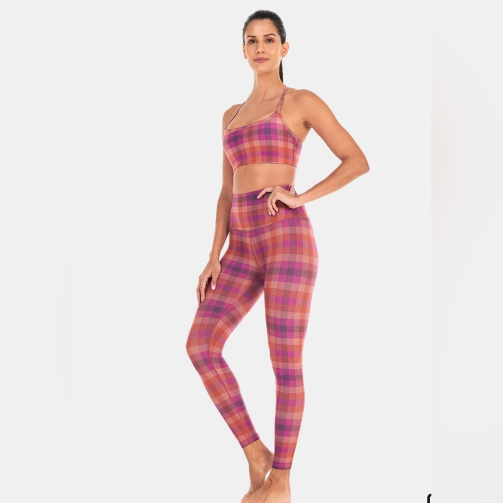 Beyond Yoga Vibrant Plaid Activewear Set